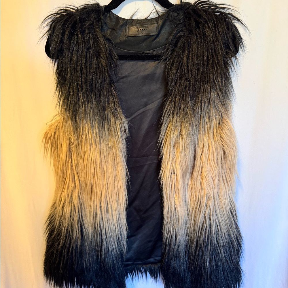 Blank NYC Black Faux Fur Vest
